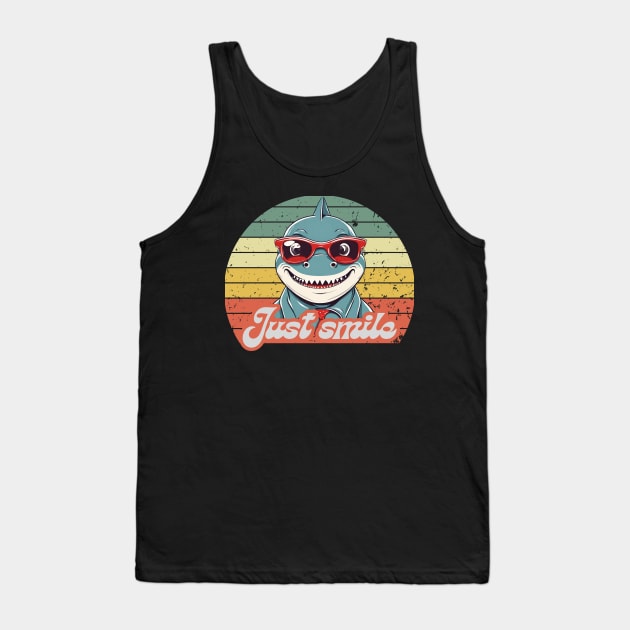 Funny shark invite you to smile Tank Top by TRACHLUIM